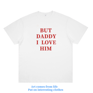LOVE HIM 原创趣味美式 vintage国潮打底t恤 BUT 复古短袖 DADDY