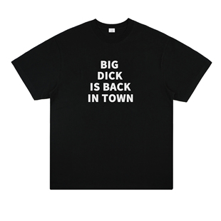 BACK TOWN BIG vintage美式 恶搞趣味纯棉短袖 宽松T恤 D1CK