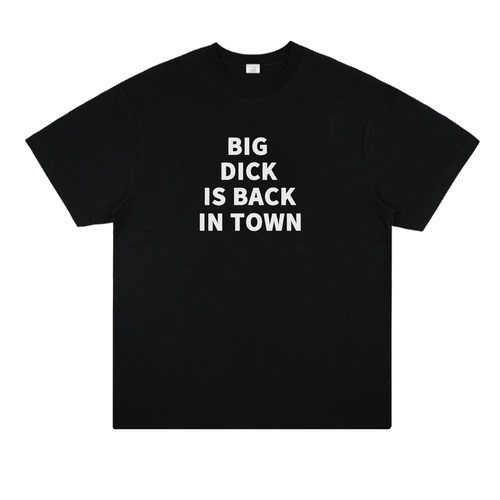 BIG D1CK IS BACK IN TOWN 恶搞趣味纯棉短袖vintage美式宽松T恤