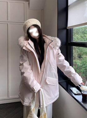 300斤加肥加大胖mm大码派克服连帽棉服女冬季新款保暖棉衣外套潮