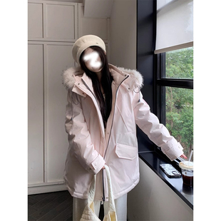 保暖棉衣外套潮 新款 300斤加肥加大胖mm大码 派克服连帽棉服女冬季