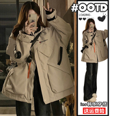 夹棉加厚工装 300斤加肥加大百搭设计感棉服女冬季 胖mm大码 外套潮