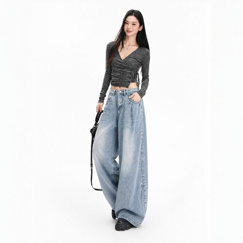 特大码女装时尚通勤潮流牛仔裤子