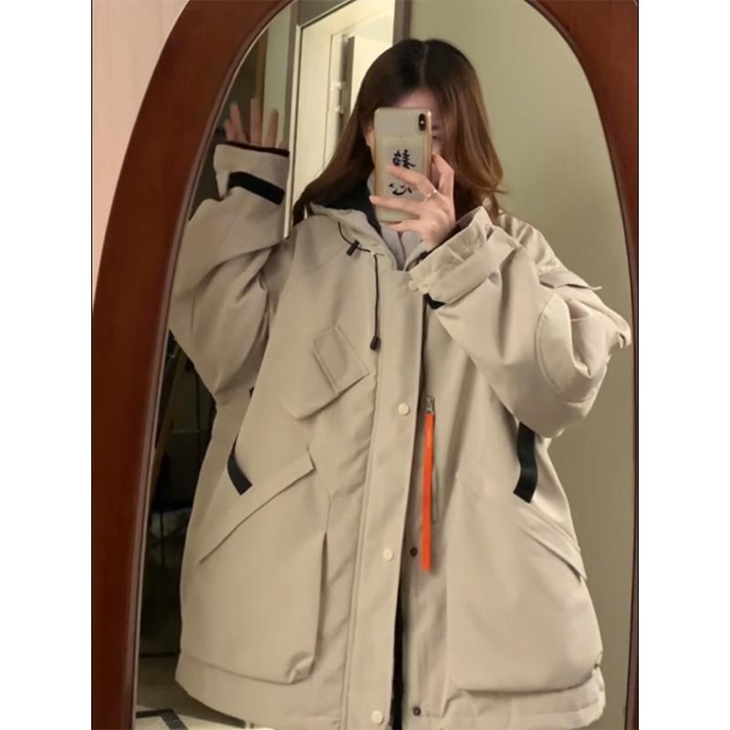 胖mm大码冬季新款冲锋衣棉服外套