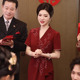 喜婆婆婚宴装 礼服 结婚长辈衣服年轻妈妈礼服旗袍连衣裙高端婚宴装