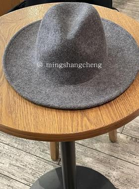 秋冬小众烟灰色羊毛礼帽日常造型爵士帽出游百搭气质保暖毛毡帽女