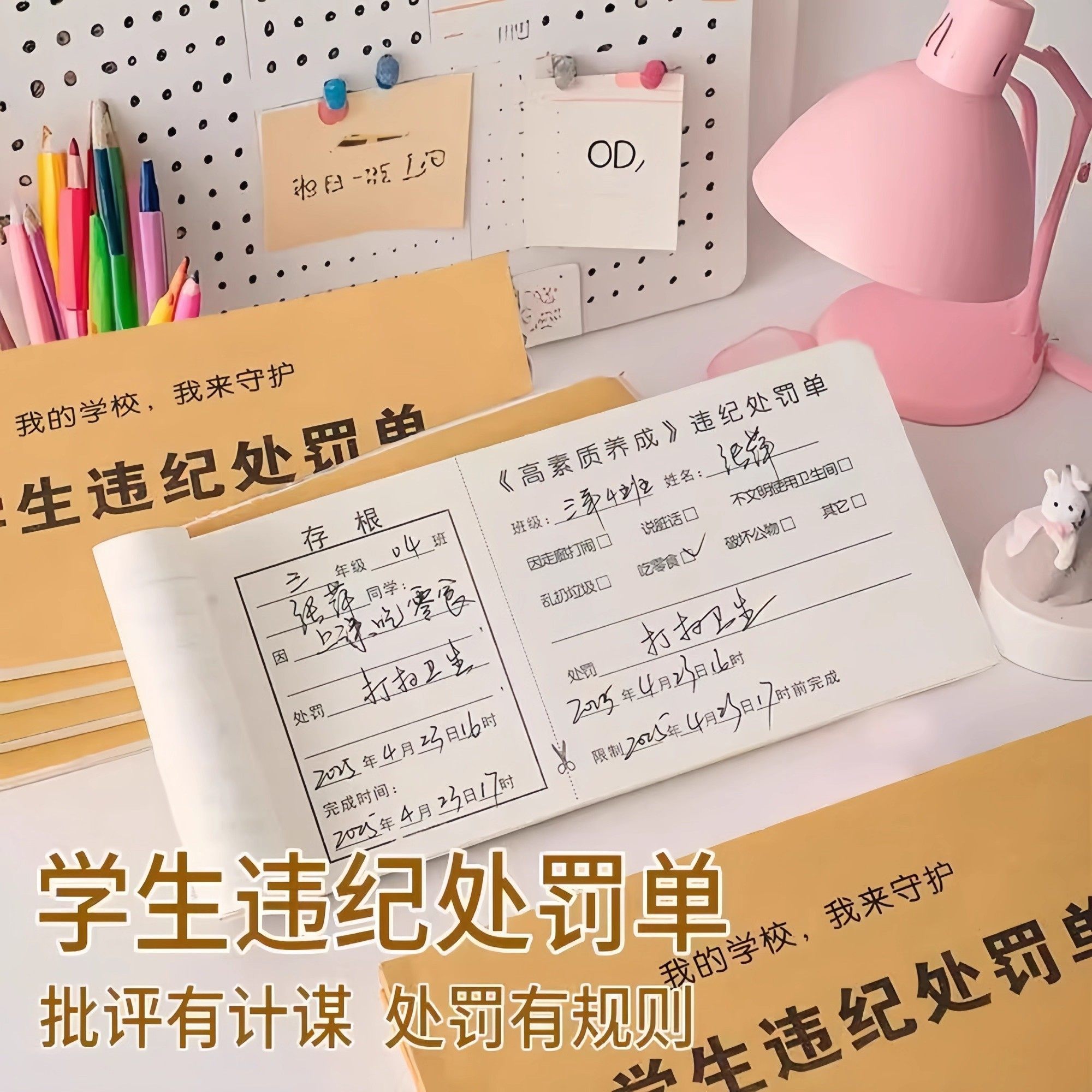 新款小众同桌发誓证据整蛊处罚单学生朋友记仇本奖惩通知凭证单据