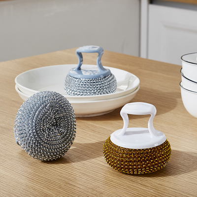 带柄洗碗洗锅钢丝球刷子清洁球