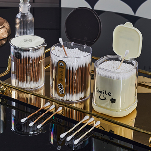 菓尔惠碳化棉签一次性清洁棉花棒双头掏耳婴儿家用化妆两用收纳盒