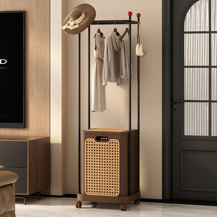 中古风脏衣篓家用落地可移动玩具衣物收纳筐浴室洗澡衣物收纳架