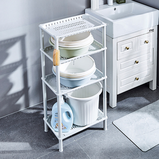大号加厚浴室长方形塑料置物架卫生间放洗脸盆架水桶收纳架落地式