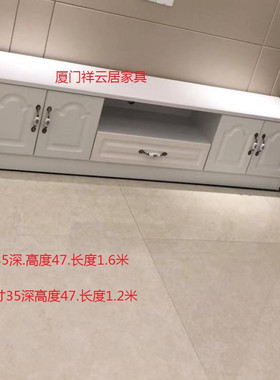 简欧厦门白色茶几出租房电视柜