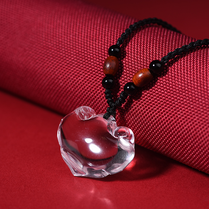 新品天然白水晶吊坠原石雕刻件小葫芦宝宝锁文昌笔转运项链钥匙扣