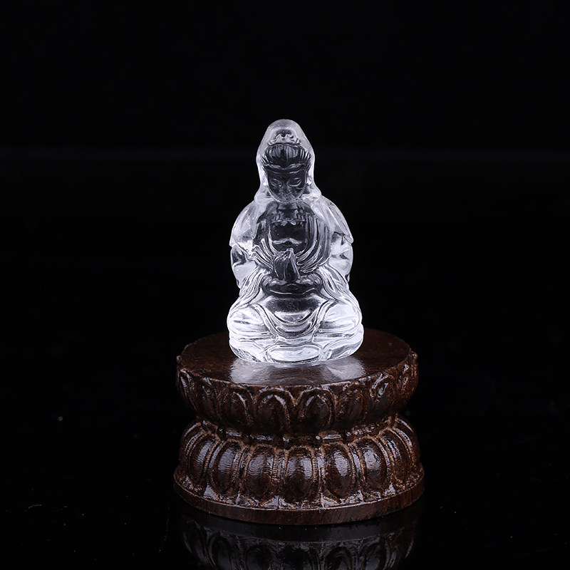 天然白水晶观音小摆件送礼好物