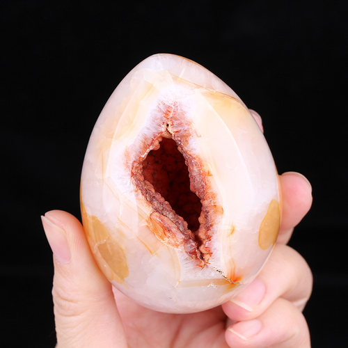 天然红玛瑙原石鸡蛋手把件手握