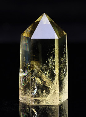 高品质天然黄水晶能量晶柱摆件