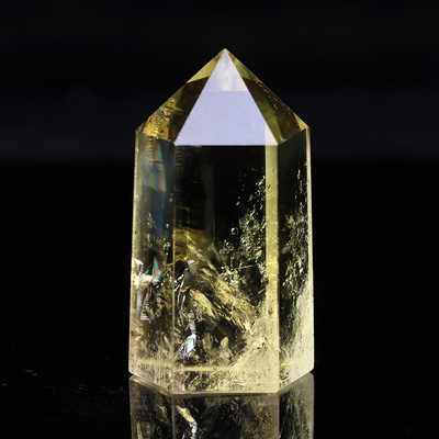 高品质天然黄水晶能量晶柱摆件