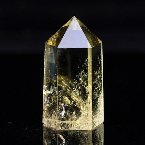 高品质天然黄水晶能量晶柱摆件