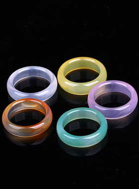 天然玛瑙冰种玉髓戒指简约轻奢