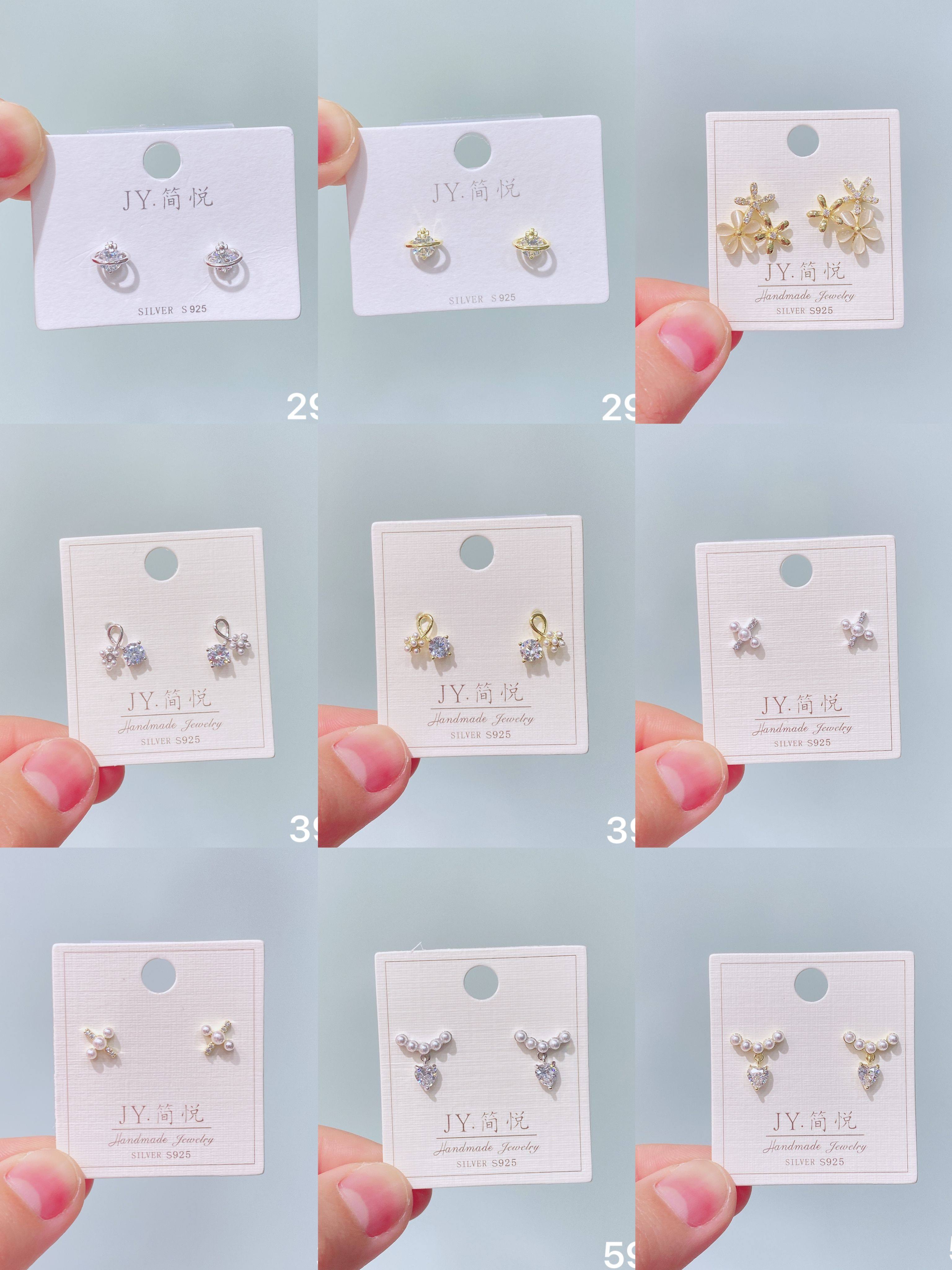 简悦银饰s925银星球耳钉女简约韩版锆石小众个性耳饰品直播货源