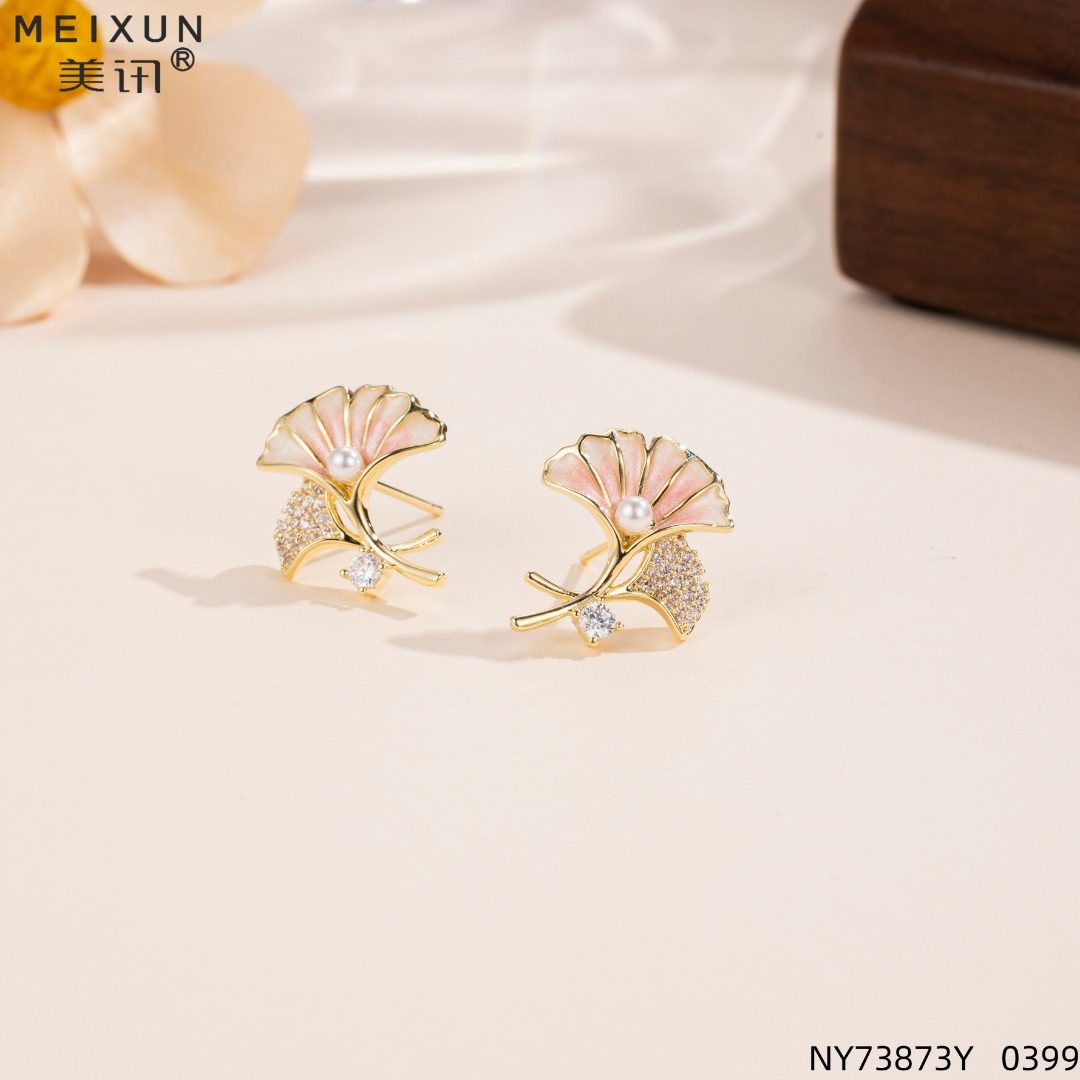 美讯耳饰新款银针气质甜美小清新耳环造出有品味又雅致的精致耳钉