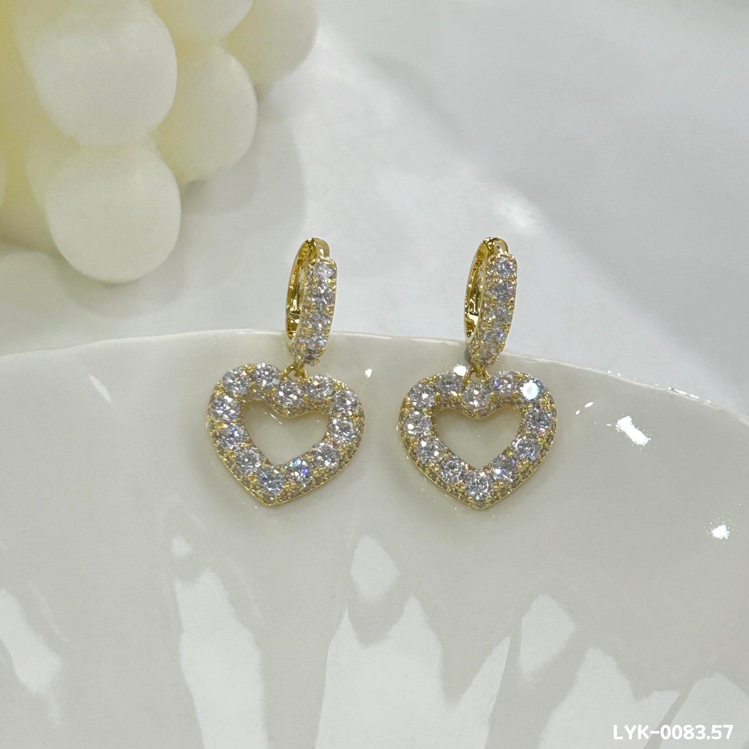 丽银耳饰网络爆款爱心心形耳扣气质个性潮流轻奢时尚百搭耳饰耳环