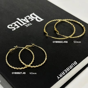 丽银丽贝丽影S925银针气质时尚简约休闲冷淡风个性扭扭耳圈耳环