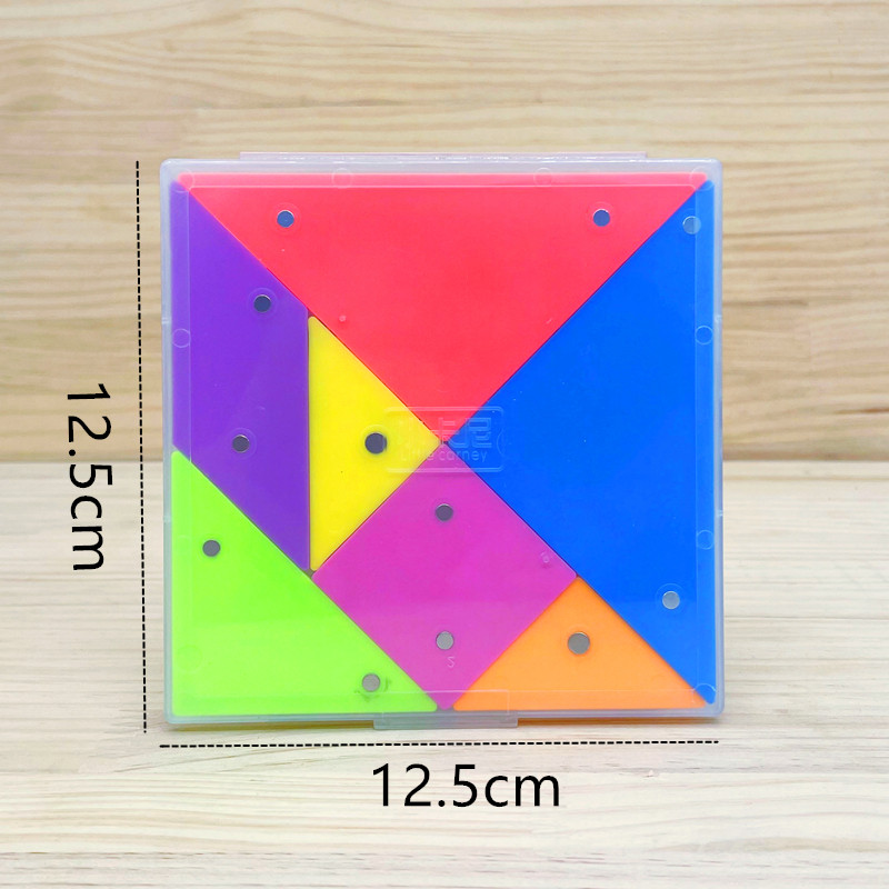 대형 어린이 교육용 자기 TANGRAM 플라스틱 지적 퍼즐 학생 수학 교육 교육 보조 장난감 퍼즐 보드