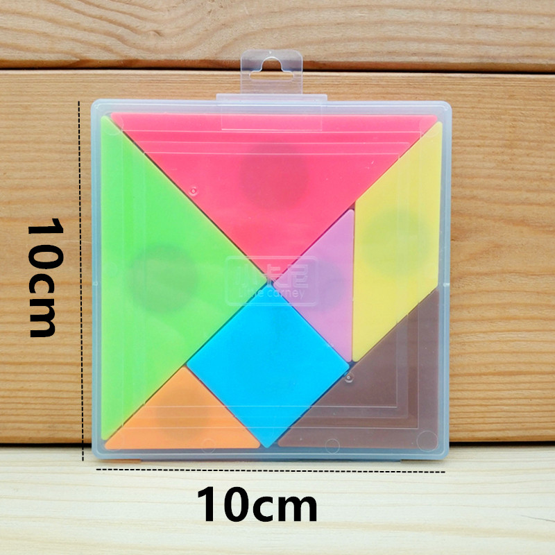 대형 어린이 교육용 자기 TANGRAM 플라스틱 지적 퍼즐 학생 수학 교육 교육 보조 장난감 퍼즐 보드