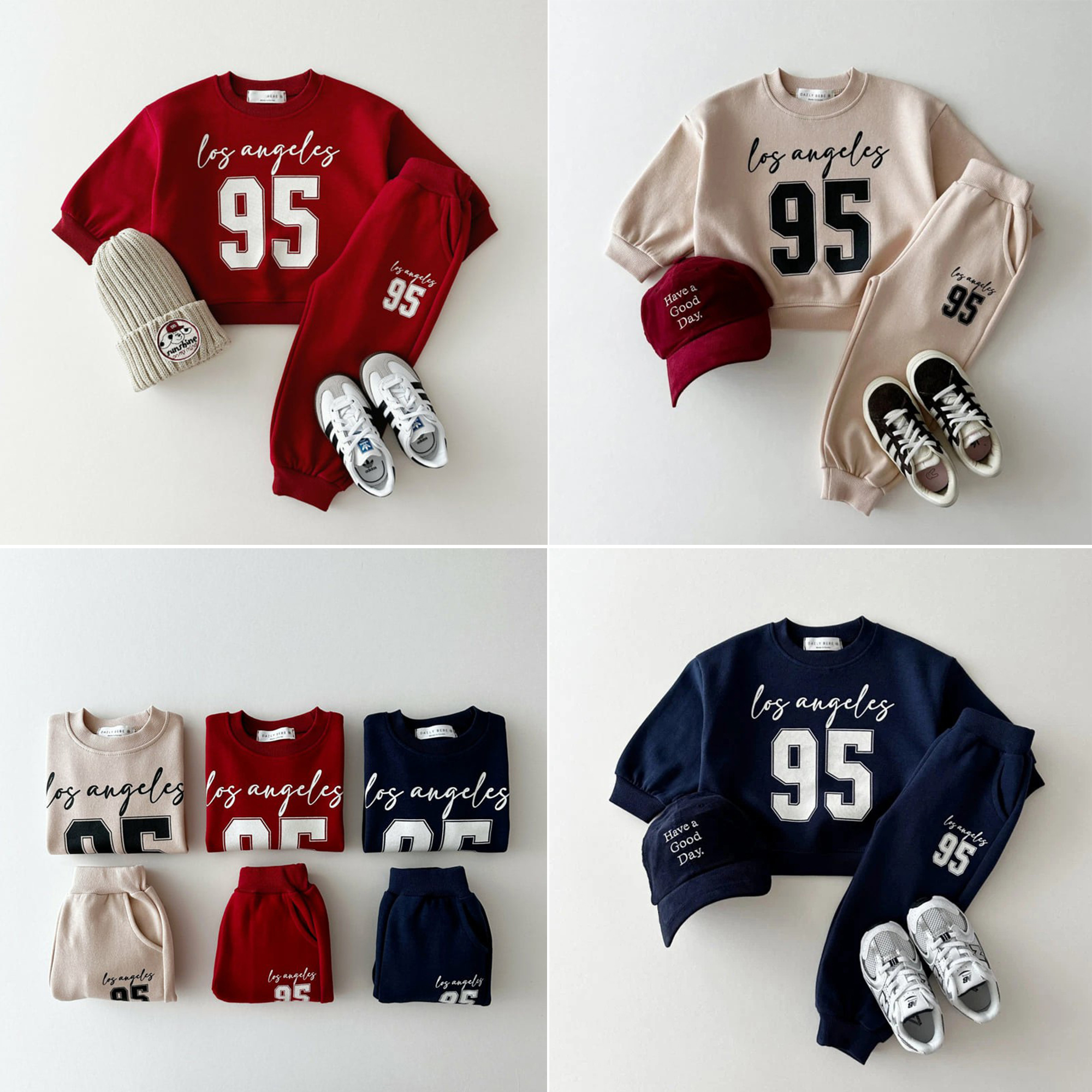 韩国卫衣套装秋新款男女童字母数字运动卫裤两件套宝宝休闲两件套