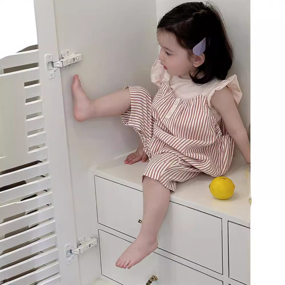 韩版童装婴儿连体衣夏装女宝宝宝宝飞袖T恤衫条纹吊带连身裤可爱,童装/婴儿装/亲子装,T恤,淘宝优惠券,粉丝福利购,淘宝优惠卷