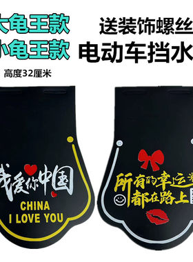 大小龟王电动车摩托车个性挡泥皮