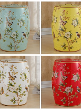 美式/欧式/新中法式/梳妆凳换鞋凳/花鸟陶瓷鼓凳瓷墩绣墩陶瓷坐凳