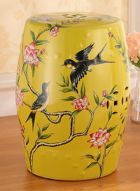 美式/欧式/新中法式/梳妆换鞋凳/花鸟陶瓷鼓凳鼓墩绣墩/仿古坐凳