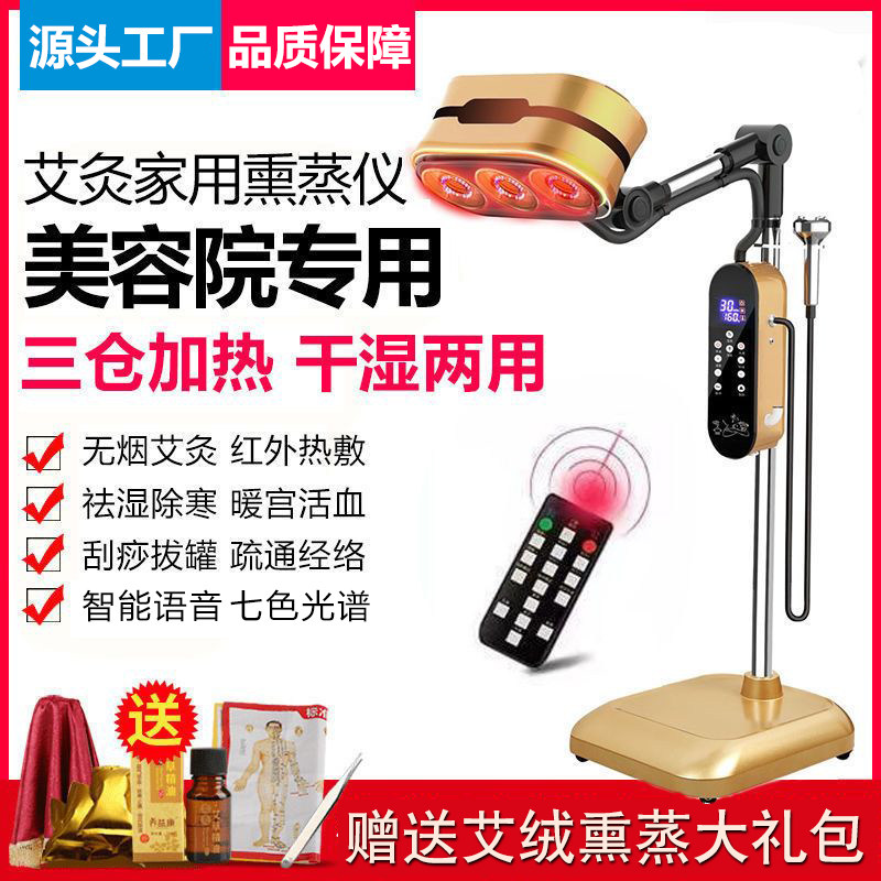 艾灸熏蒸仪器全身家用理疗灯美容院专用炙绒草无烟器具刮痧一体机
