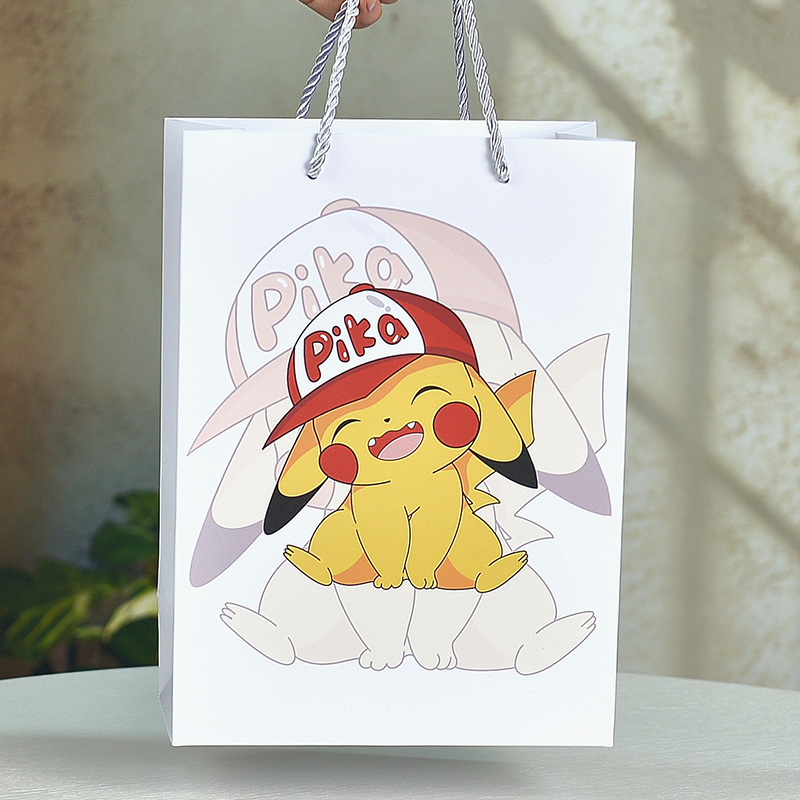 皮卡丘礼物袋精美生日礼品袋包装袋硬纸袋超大号高颜值购物礼袋