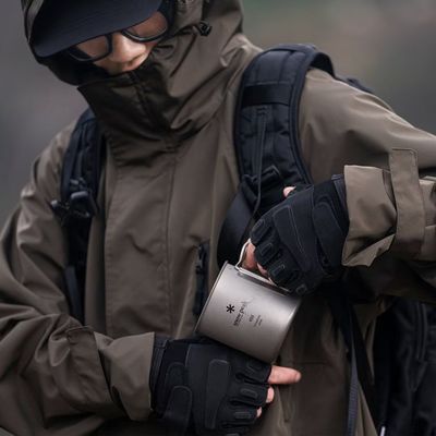 春秋季日系防风防水工装连帽外套男宽松冲锋衣夹克户外山系潮牌