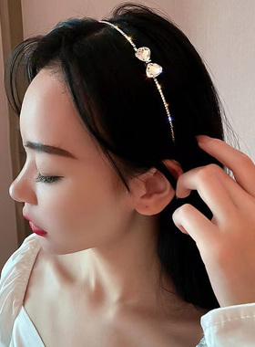 高级感水钻蝴蝶结发箍甜美头箍