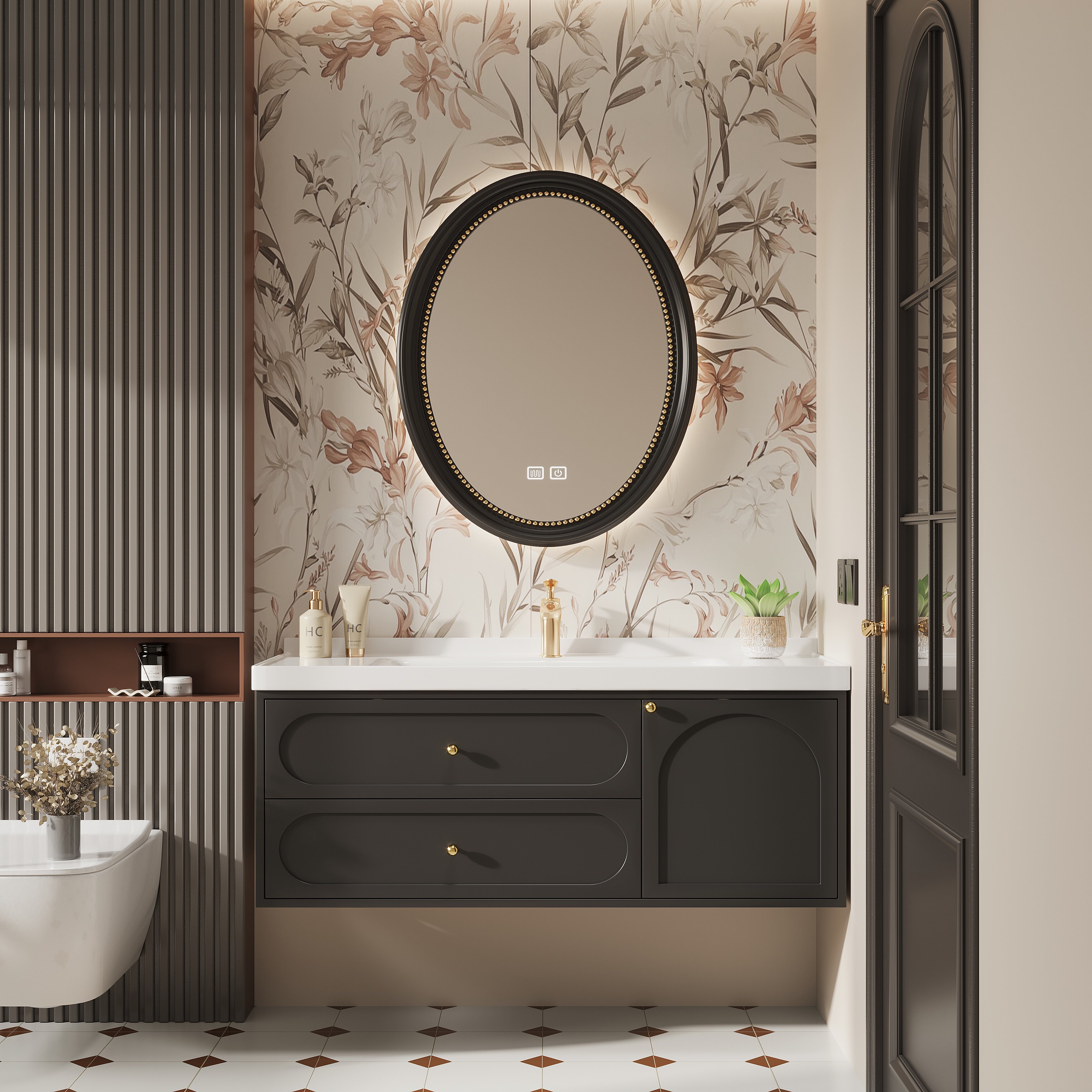 40进深陶瓷一体盆浴室柜组合超窄40cm小户型洗手盆柜洗脸盆洗漱台