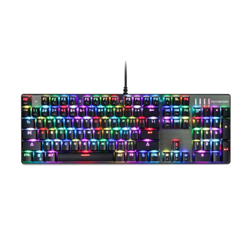 摩豹ck104 RGB光机械键盘电脑笔记本台式机网咖网吧有线金属面板
