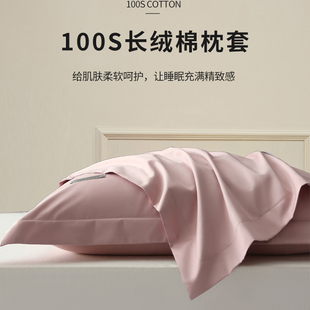 枕套一对装 2026新款 全棉枕套100s长绒棉枕芯套纯色秋冬整头夏季