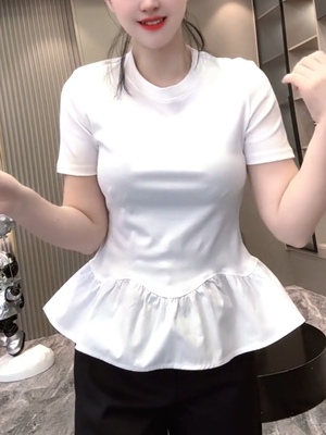 圆领短袖t恤打底衫女2026夏季新款韩系百搭修身显瘦打底体恤上衣