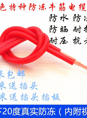 红色国标RVV2*1 1.5 4纯铜2.5平方2芯3芯牛筋软护套防水防冻电线