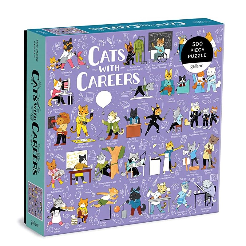 现货 美国galison 工作的猫cats with careers 500片进口拼图