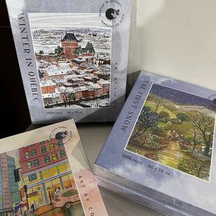 现货安妮CHICSAW国产网红 魁北克的冬天 初雪 纽约小镇 拼图