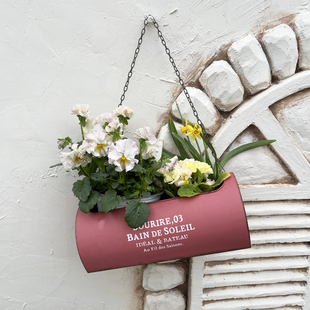 日系ins风铁艺链条提包花盆垂吊悬挂花园阳台装饰品杂货花仙堂