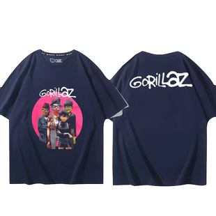 街头霸王Gorillaz乐队联名t恤衫动漫卡通周边青少年短袖上衣服夏