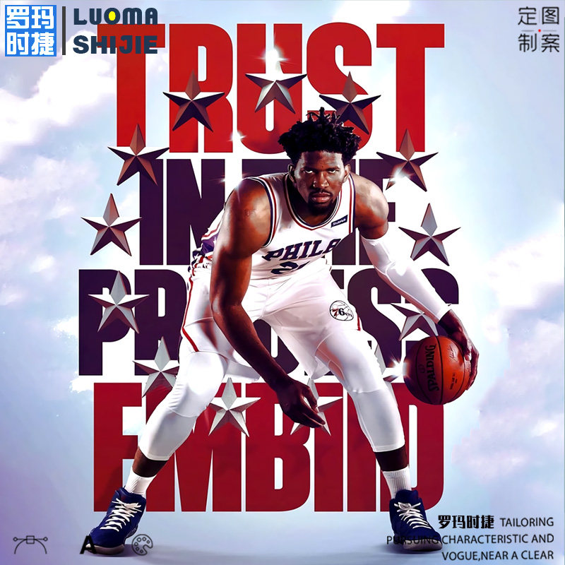 港风t恤男潮牌ins 相信过程恩比德联名夏季百搭t恤 网红短袖t恤男