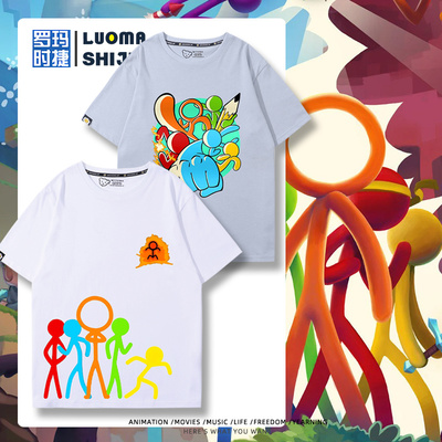 AlanBecker火柴人五色组Alan鼠标二次元男女短袖夏季宽松休闲T恤