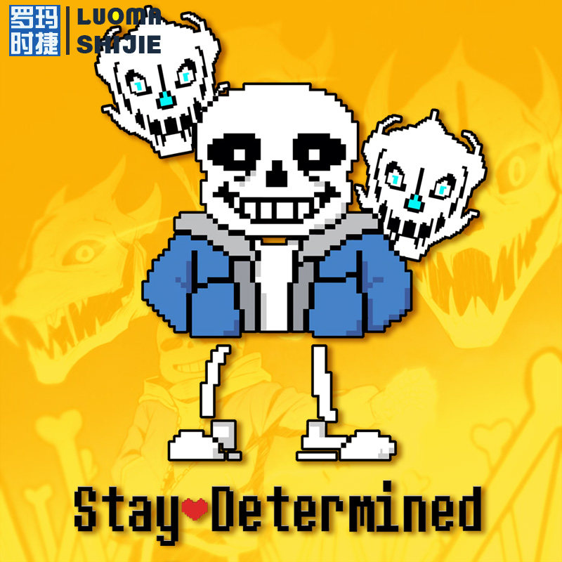 游戏周边传说之下港风t恤男短袖 百搭 undertale馒头精纯棉短袖男